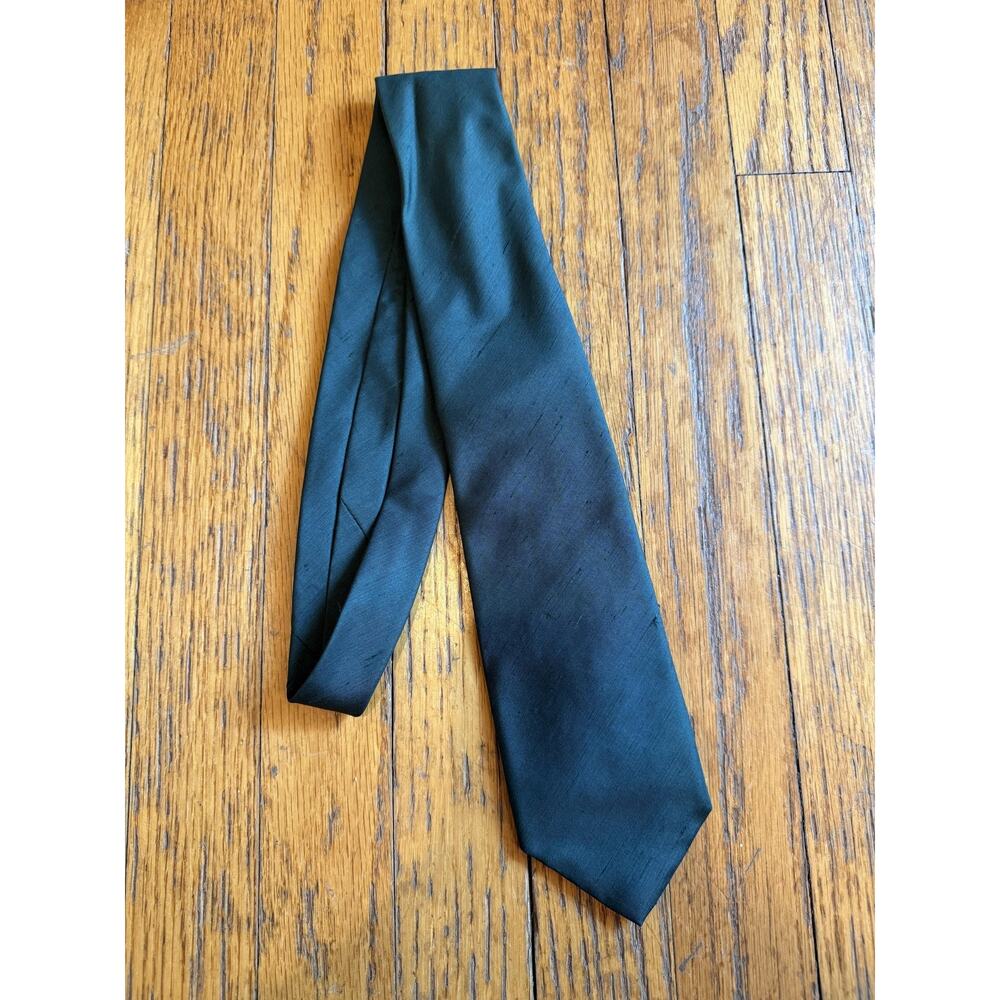 Burberrys Tie Mens Green Silk Made England Formal Necktie Classic Vintage Style